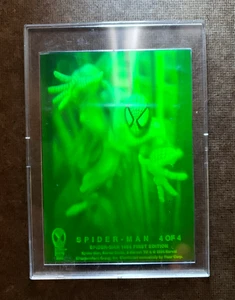 1994 FLEER THE AMAZING SPIDERMAN HOLOGRAM 4 OF 4 GREEN HOLO  W/Plastic Protector - Picture 1 of 22