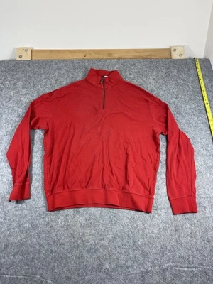 Vintage Polo Golf Ralph Lauren Sweater Large Red Cotton Knit 1/4 Zip Pullover - Image 1 of 4