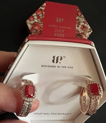 Bomb Party 2025 July Earrings ER53969 Endless Glimmering Hopes Ruby/Rosegold - Image 1 of 4