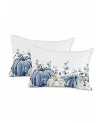 Fall Throw Pillow Covers 20x12 Set of 2 Blue 20" x 12" (Pack of 2) Fall4988 - Image 1 of 4