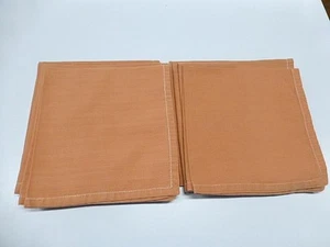 8 Vintage Crate and Barrel Cloth Napkin Coral Terra Cotta 100% Cotton SET - Picture 1 of 3