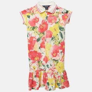 Polo Ralph Lauren Kids Pink Floral Print Pique Cotton Pleated Polo Dress 6 Yrs - Picture 1 of 5