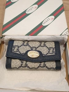 Vintage Gucci Plus Key Fob Card HOLDER SMALL WALLET NOS NEVER USED 1980's W/Box - Picture 1 of 5