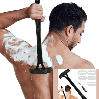 Premium Männer Rasierer: 1pc Rückenrasierer mit 5 Ersatzklingen, Körperrasierer - Bild 1 von 3