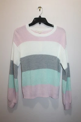 COPPER KEY GIRLS JUNIOR SWEATER CREW NECK STRIPED MULTICOLOR SIZE M - Image 1 of 4