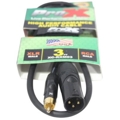 Pro X 3 Ft. Unbalanced RCA to XLR3-M High Performance Audio Cable - Image 1 of 4