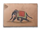 Indian Elephant Art Handmade Animal Painting Wall Decor Art On Old Paper