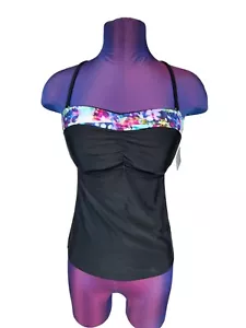 Canotta Tankini Athleta Swim Floral Fadeau Bandeau Nuova con etichette Taglia 32D/DD Donna A89 - Foto 1 di 8