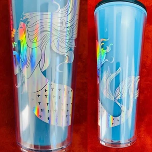 NWT STARBUCKS Christmas 2021 Iridescent Color Changing MERMAID Tumbler CUP - Picture 1 of 7