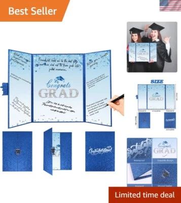 Libro de firma azul formal 18" x 12" - El regalo de graduación perfecto para 2025 Foto 1 de 4