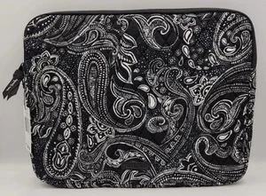 VERA BRADLEY Laptop Sleeve Case Factory Stellar Paisley Print Black NWT 14" - Picture 1 of 7