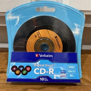Verbatim CD-R 10 Pack Digital Vinyl 700MB 52X 80-Min Mini Albums. Factory Sealed - Picture 1 of 2