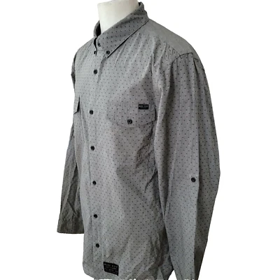 Marc Ecko Cut & Sew Men's XL Cotton Geometric Tuck Sleeves Casual Shirt - Image 1 of 4
