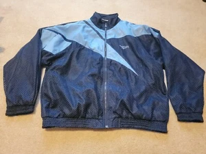 Giacca leggera donna extra large vintage Reebok full zip blu navy extra large - Foto 1 di 8