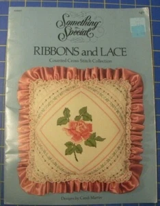 Cross Stitch Patterns "Something Special Ribbons & Lace" Candi Martin Rose Cat - Picture 1 of 10
