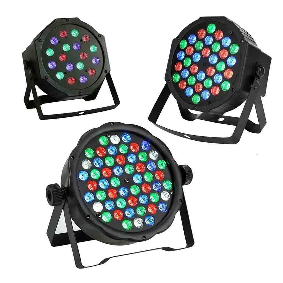 Lampada stroboscopica rgb 18 36 54 led e watt  con attacco dmx  luce strobo - Immagine 1 di 1