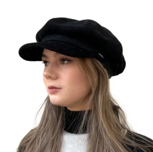 Cord Baker boy Hat Black Corduroy Newsboy Cap by CRAGGI