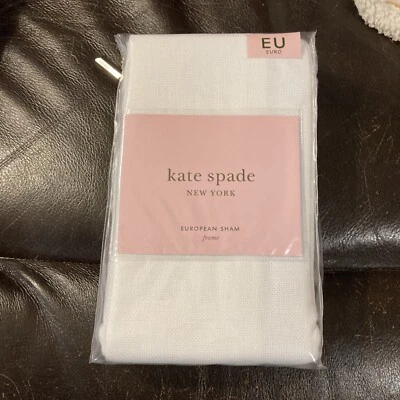Kate Spade New York FRAME White European Pillow Sham 100% Cotton Sham 26"x 26" - Imagem 1 de 4