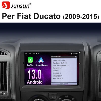 Carplay Autoradio Android 13 Per Fiat Ducato 2009-2015 Boxer GPS Navi DAB USB BT - Immagine 1 di 4