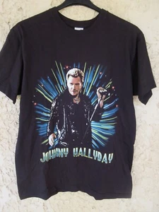 T-shirt JOHNNY HALLYDAY vintage JH coton noir M - Picture 1 of 3