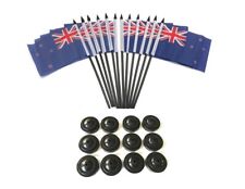 Pack of 12 4"x6" New Zealand Polyester Miniature Desk Flags and 12 Flag Bases