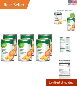 Healthy Canned Yellow Cling Sliced Peaches in Fruit Juice, 15 Oz (Set of 6) - Picture 1 of 7
