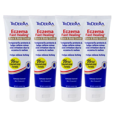 TriDerma Eczema Fast Healing Face & Body Cream, FSA Eligible, 4.2 oz, 4-Pack - Image 1 of 4