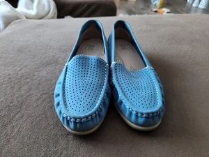 SAS Savvy Loafer Denim Blue Flats Shoes Women's US Sz 9 San Antonio Shoe Co EUC - Picture 1 of 11