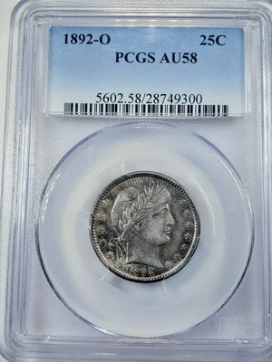 1892-O 25C Barber Quarter PCGS AU-58  - Image 1 of 4