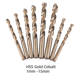 1-15mm HSS Gold Cobalt Jobber Drill Bit For Drilling Stainless Steel& Hard Steel - Picture 1 of 100