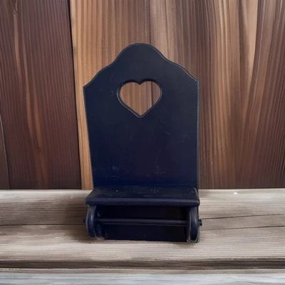 Colgador de toallas vintage Grandma Cottage Core corazón azul marino Foto 1 de 4