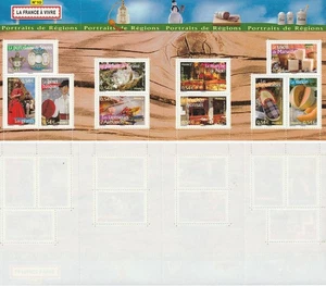 Bloc de 10 timbres La France à Voir Portraits des Régions 10 2007 - Picture 1 of 3