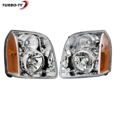 Conjunto de faros halógenos para GMC Yukon XL 1500 2500 Denali 2007-2014 cromo diestro+derecho Foto 1 de 4