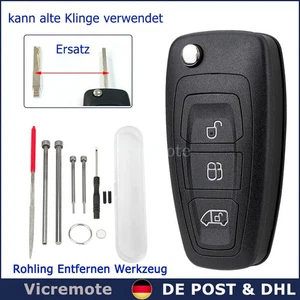3 Tasten Klapp Schlüssel Gehäuse Rohling für Ford Transit Connect Tourneo Custom - Bild 1 von 14