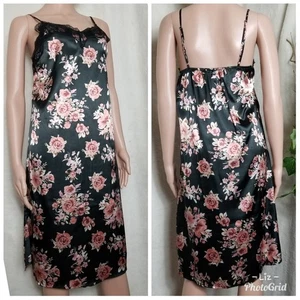 NEW Boutique Size Small Lined Floral Slip Midi Dress With Lace Accent Womens - Picture 1 of 6