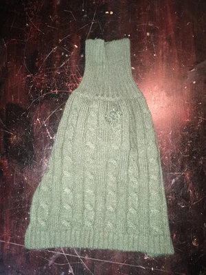 Stinky G Forest Green Dog Sweater Size 12(Hole created on top for leash ) - Image 1 of 3