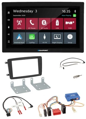 Blaupunkt 2DIN Lenkrad USB Bluetooth DAB Autoradio für Mercedes CLK A209 2003-20 - Bild 1 von 4