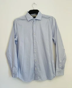 Mens TED BAKER Long Sleeve Smart Shirt, Cotton (Blue) Size 2 (Small - 15”) - Picture 1 of 11