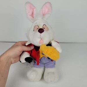 Peluche vintage de 12" Alicia en el país de las maravillas Nivens McTwisp White Rabbit de la tienda Disney - Imagen 1 de 4