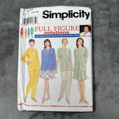 Simplicity 7239 Full Figure Pattern 18W–24W Top Pants Skirt Mary Duffy 90s Y2K - Image 1 of 4