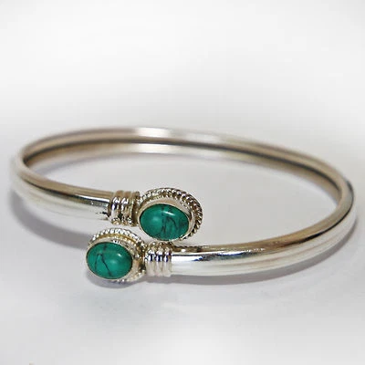 Armreif Silber 925 Armspange Armreifen Türkis-Howlith Torque  Reif Spange - Bild 1 von 4