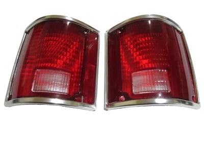 Custom & Classic Chevrolet Red Incandescent Tail Light Assembly with Trim Bezel - Image 1 of 4