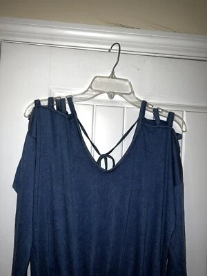 She and Sky Mujer Boutique Azul Mameluco Manga Larga Tirantes Hombro Grande Foto 1 de 3