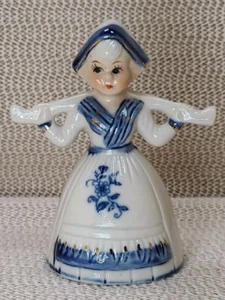 Vintage Delft Blue and White Bell - Dutch Girl Milk Maid Figurine **NO JUGS** - Picture 1 of 10