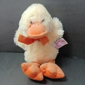 Russ Berrie WADE Duck Fluffy Yellow Orange Feet Beak Stuffed Animal 11" Toy - Picture 1 of 11