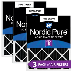 14x20x1 (13_1/2x19_1/2) Pure Carbon Odor Reduction Furnace Air Filters 3 Pack - Picture 1 of 6