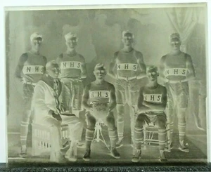 Rarissimo negativo vintage in vetro da basket 8x10 1915-1916 - Foto 1 di 1