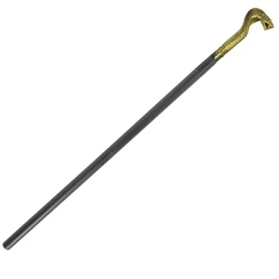 Gold Cobra Snake Head Pimp Costume Halloween Accessory Cane Walking Stick Prop - Image 1 of 4