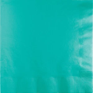Teal Lagoon Party Supplies Lunch Napkins 50 Pack Solid Plain Tableware Birthday  - Picture 1 of 1
