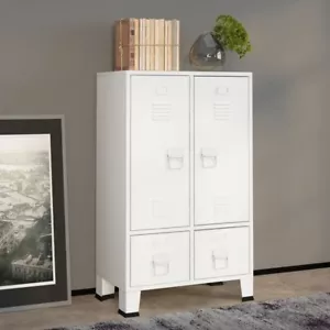 Industrial Wardrobe White Steel - Picture 1 of 9